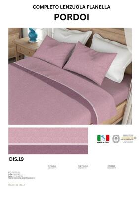 COMPLETO FLANELLA 1P PORDOI Ingrosso Lenzuola Tellini S.r.l.